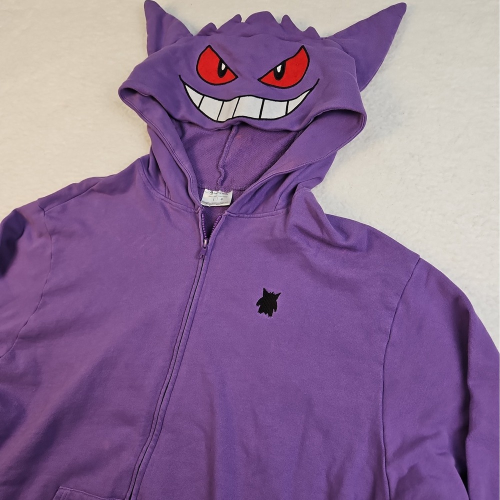 Japanese‎ Brand Pokemon Streetwear Rare Gengar Zip Up Hoodie Pokémon Center L